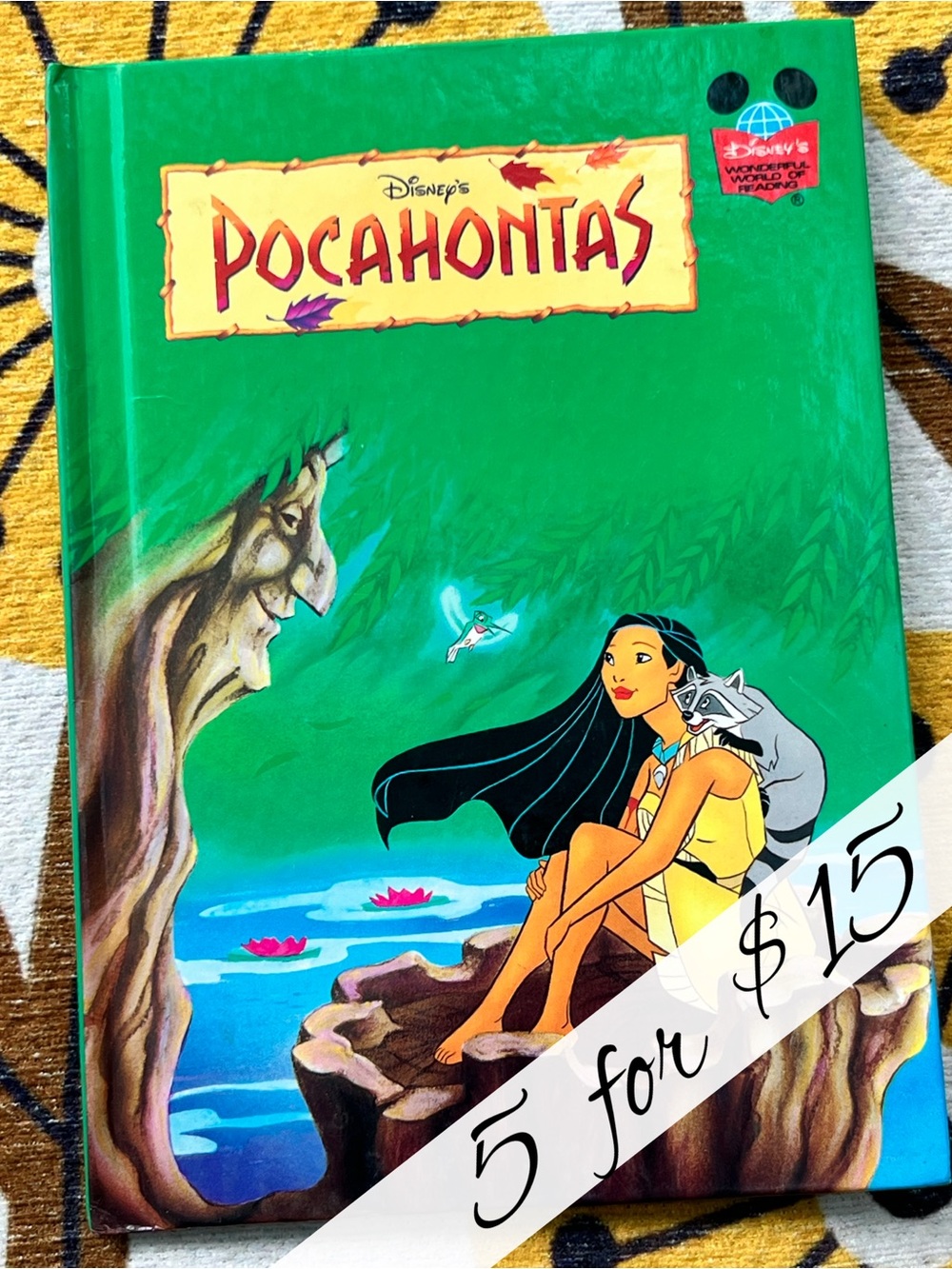 Vintage 1995 Disney Pocahontas Hardcover Book Wonderful World of Reading
